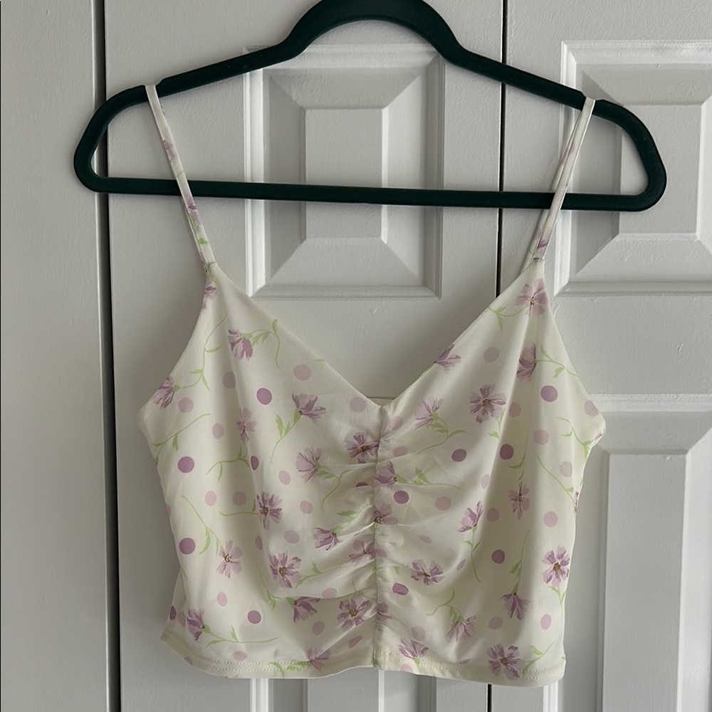 Floral Print Ruched Camisole Top